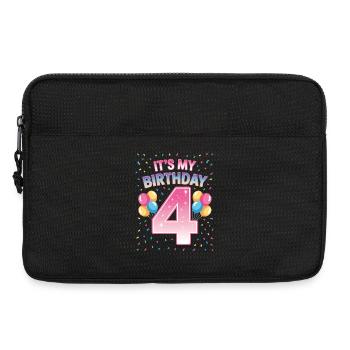 4 Years Girl It's My Birthday Kids Birthday - Laptop bag 13" - black - Front