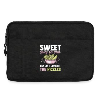 Süß Sauer Scharf Gurken Erntedankfest Geschenk - Laptoptasche 13" - Schwarz - Vorne