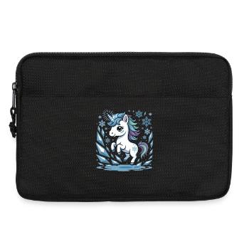 Magisches Einhorn Shirt für Kinder & Fans - Laptoptasche 13" - Schwarz - Vorne
