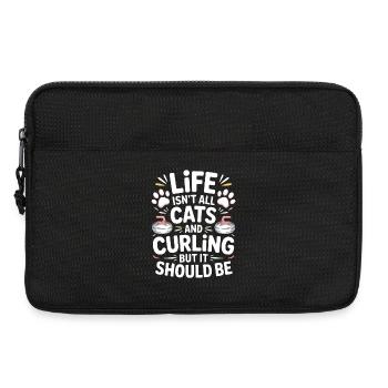 Curling Saying Cats Funny Curling Gift - Laptop bag 13" - black - Front