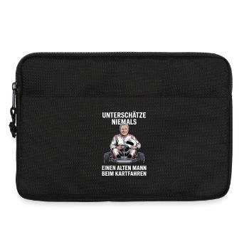 Never underestimate an old man karting - Laptop bag 13" - black - Front