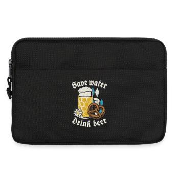 Save water drink beer - Biertrinker - Spruch - Laptoptasche 13" - Schwarz - Vorne