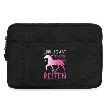 Chevaux Equitation Equitation Tenues Amoureux des chevaux - Sacoche pour ordinateur portable 13 pouces - noir - Devant