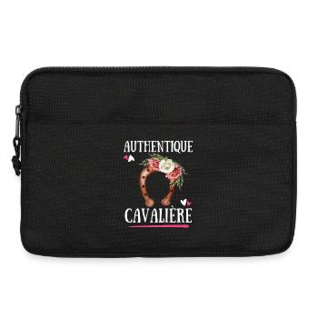 Authentique Cavaliere - Sacoche pour ordinateur portable 13 pouces - noir - Devant