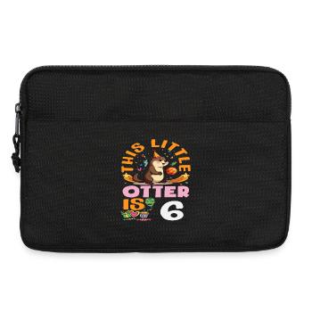 Cette loutre a 6 ans - Motif d’anniversaire mignon - Sacoche pour ordinateur portable 13 pouces - noir - Devant