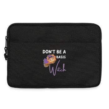 Triceratops Halloween Witches don't be a basic witch - Laptop bag 13" - black - Front