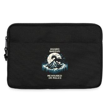 Rayon d’aggro | Dragon Rétro Pixel Art - Sacoche pour ordinateur portable 13 pouces - noir - Devant
