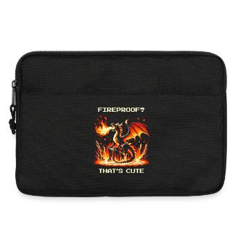 Ignifuge? Mignon. | Fantasy Dragon Pixel Art - Sacoche pour ordinateur portable 13 pouces - noir - Devant