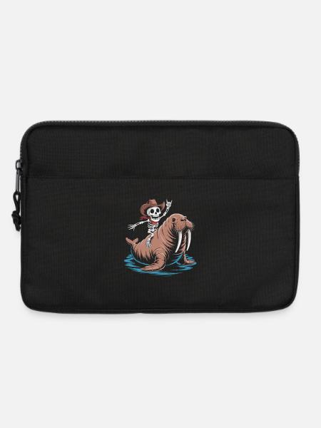 Skeleton cowboy on walrus - Laptop bag 13" - black