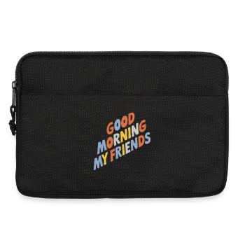 Typographie Good Morning My Friends - Sacoche pour ordinateur portable 13 pouces - noir - Devant