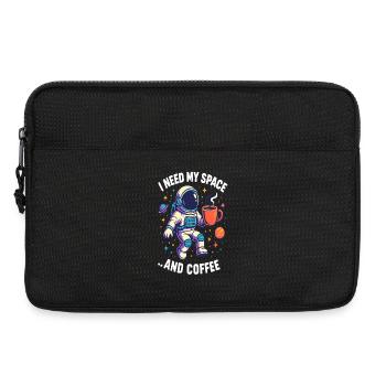 Astronaute avec du café - Sacoche pour ordinateur portable 13 pouces - noir - Devant