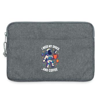 Astronaut with coffee - Laptop bag 13" - heather grey - Front