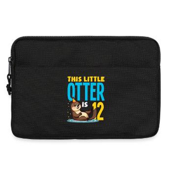 Cette loutre a 12 ans - Motif d’anniversaire mignon - Sacoche pour ordinateur portable 13 pouces - noir - Devant