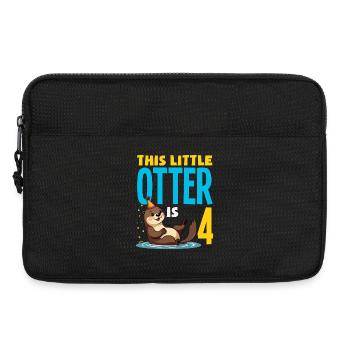 Cette loutre a 4 ans - Motif d’anniversaire mignon - Sacoche pour ordinateur portable 13 pouces - noir - Devant