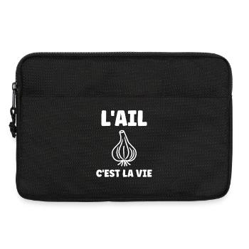GARLIC IS LIFE - Laptop bag 13" - black - Front