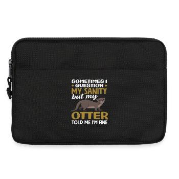 Sea Otter Sanity Animal Lover - Laptop bag 13" - black - Front