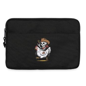 Skelett Cowboy auf Henne - Laptoptasche 13" - Schwarz - Vorne
