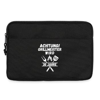 Attention Grill Master Turns 30 – Funny BBQ T-Shir - Laptop bag 13" - black - Front