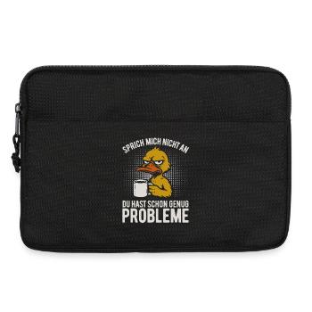 Sprich mich nicht an - mürrische Ente mit Kaffee - Sacoche pour ordinateur portable 13 pouces - noir - Devant