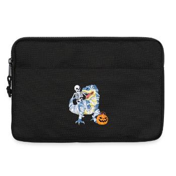 Squelette équitation momie dinosaure T-shirt Halloween - Sacoche pour ordinateur portable 13 pouces - noir - Devant