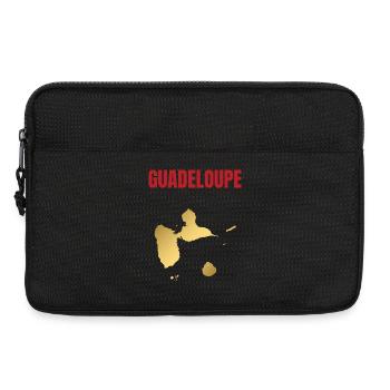 Guadeloupe Westindische Inseln T-Shirt mit goldener Karte - Laptoptasche 13" - Schwarz - Vorne