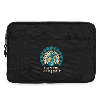  Pfauenmotiv: Own The Spotlight mit Eleganz und - Laptoptasche 13" - Schwarz - Vorne