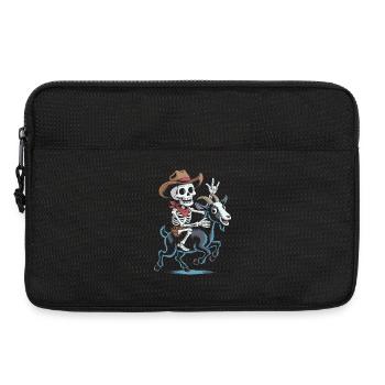 Squelette cow-boy sur chèvre - Sacoche pour ordinateur portable 13 pouces - noir - Devant