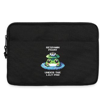 Point de réapparition : Sous le nénuphar | Grenouille, Étang - Sacoche pour ordinateur portable 13 pouces - noir - Devant
