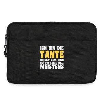 Tante motif familial - Sacoche pour ordinateur portable 13 pouces - noir - Devant