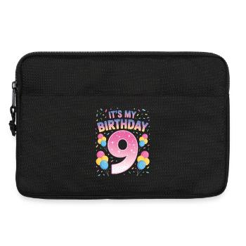 9 Years Girl It's My Birthday Kids Birthday - Laptop bag 13" - black - Front