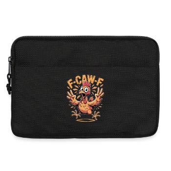 F-CAW-F Dessin animé drôle de poulet en colère - Sacoche pour ordinateur portable 13 pouces - noir - Devant