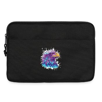 Colorful Eagle Head Watercolor Painting - Laptop bag 13" - black - Front