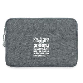 Global stupidity beats warming - Laptop bag 13" - heather grey - Front