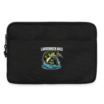 Largemouth Bass Jump Graphic - Laptop bag 13" - black - Front