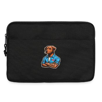 J’aime papa chien, père - Sacoche pour ordinateur portable 13 pouces - noir - Devant