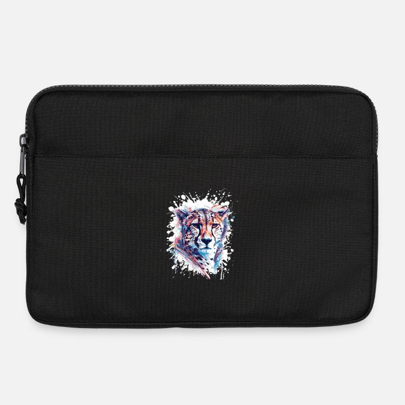 Leopard Splatter Aquarell - Laptoptasche 13" - Schwarz