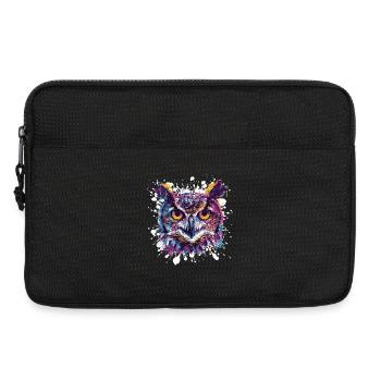 Owl Head Splatter - Laptop bag 13" - black - Front