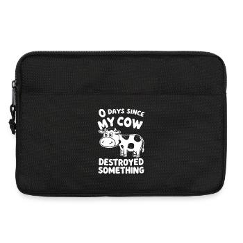0 jours depuis que ma vache a détruit quelque chose d’amusant - Sacoche pour ordinateur portable 13 pouces - noir - Devant