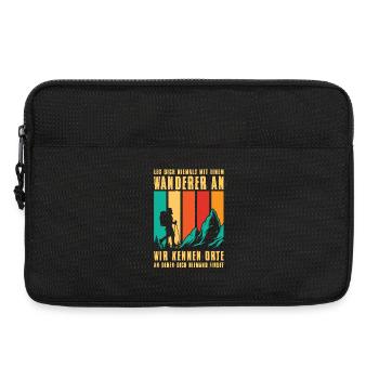 Wandern Wanderer Bergsteiger - Laptoptasche 13" - Schwarz - Vorne