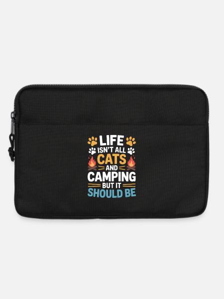 Camping Saying Cats Funny Camping Gift - Laptop bag 13" - black