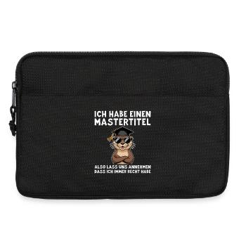 Mastertitel - Lustiger Otter Master Abschluss - Laptoptasche 13" - Schwarz - Vorne