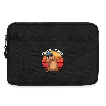 Chill Vibes Only Capybara Dabbing Retro - Laptop bag 13" - black - Front