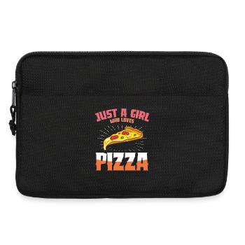 Pizza Liebe Mädchen Design - Laptoptasche 13" - Schwarz - Vorne