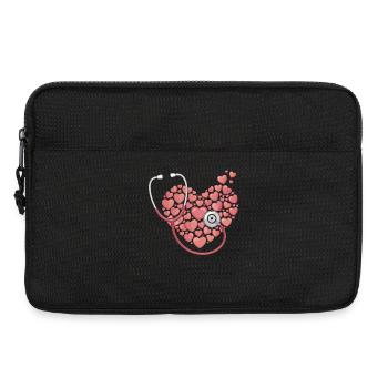 Herzstethoskop Herzen Muster - Laptoptasche 13" - Schwarz - Vorne