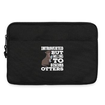 Loutre de mer dessin animé introverti - Sacoche pour ordinateur portable 13 pouces - noir - Devant