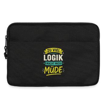 Zu viel Logik macht Müde - lustiger Spruch Büro - Laptoptasche 13" - Schwarz - Vorne