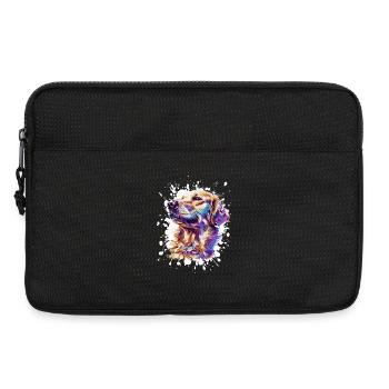 Colored Dog Portrait Splash - Laptop bag 13" - black - Front