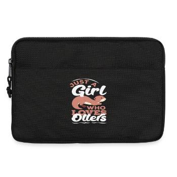 Sea Otter Cartoon Mädchen, Das Liebt - Laptoptasche 13" - Schwarz - Vorne