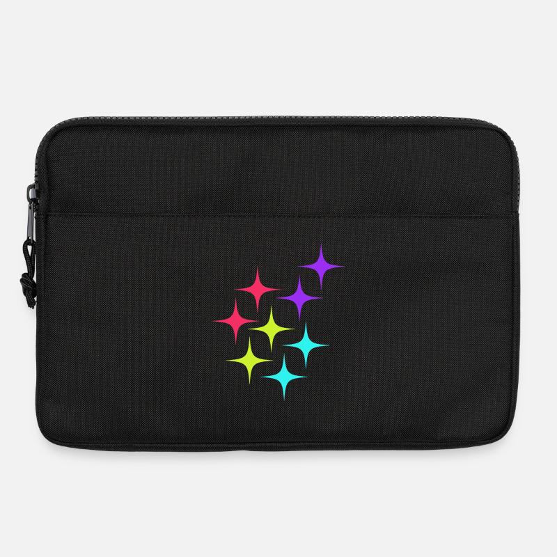 Colorful star sparkle pattern - Laptop bag 13" - black