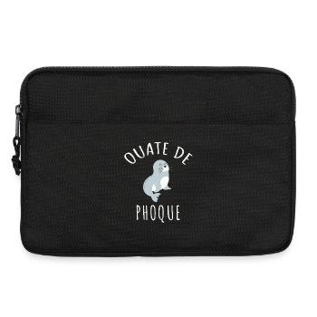 Ouate de Phoque Humour Français Jeu de Mots Rigolo - Sacoche pour ordinateur portable 13 pouces - noir - Devant
